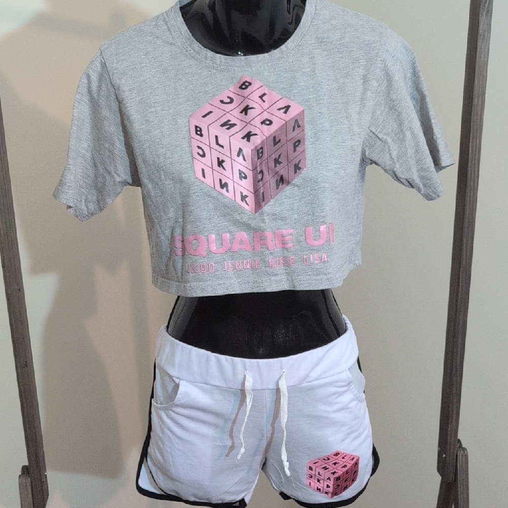 Blackpink | Square Up White Crop Top Set